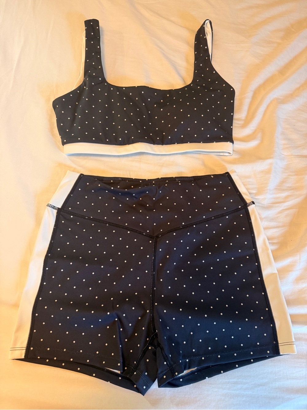Women’s Black Polka Dot Athletic Shorts - Stylish Activewear